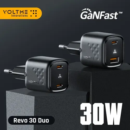 [R$ 16 Moedas] Voltme 30w Carregador Usb A + Usb C Carregador De Carregamento Rpido Pd 3.0 Qc 4.0 + Suporte Pps Afc Fcp Scp Mtk Para Iphone 13 12 Pro